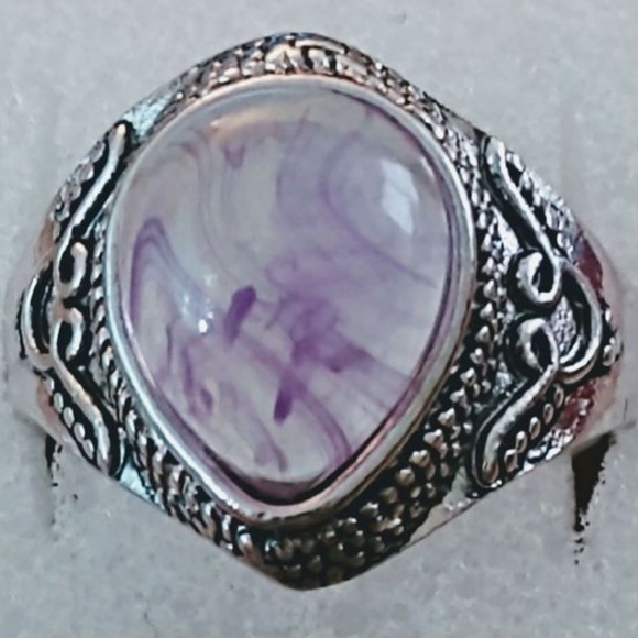 SILVER ~ PURPLE MOONSTONE 9.5 - Picture 2 of 3